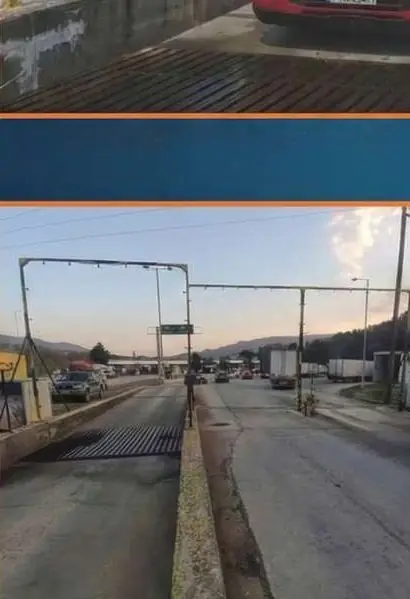 Ακροφύσια υγειονομικής πύλης απολύμανσης — ψεκασμός κάτω μέρους οχήματος